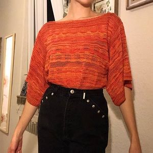 Orangey Red Knit Top